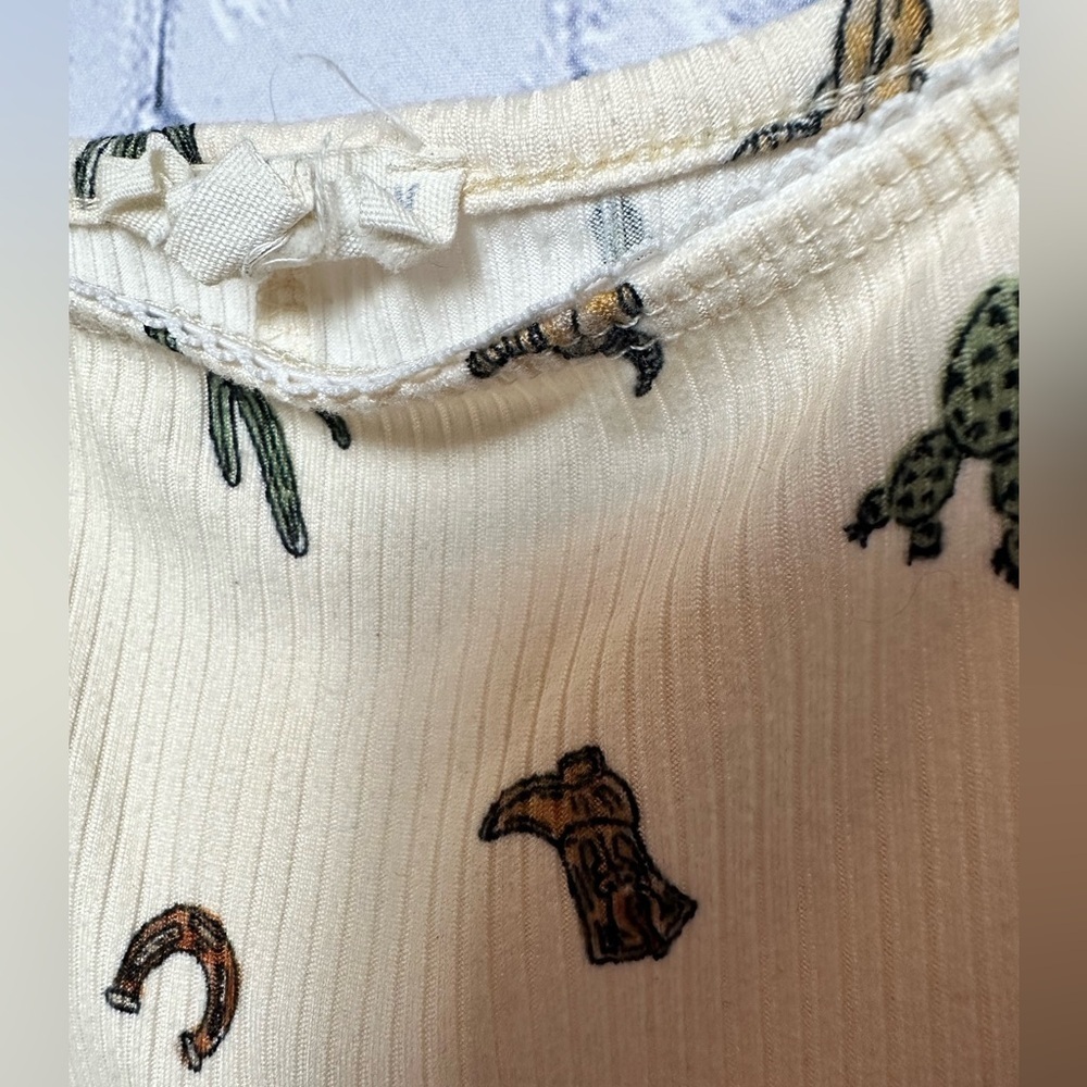 “See You Monday” cowboy print ribbed midi dress - Picture 5 of 5